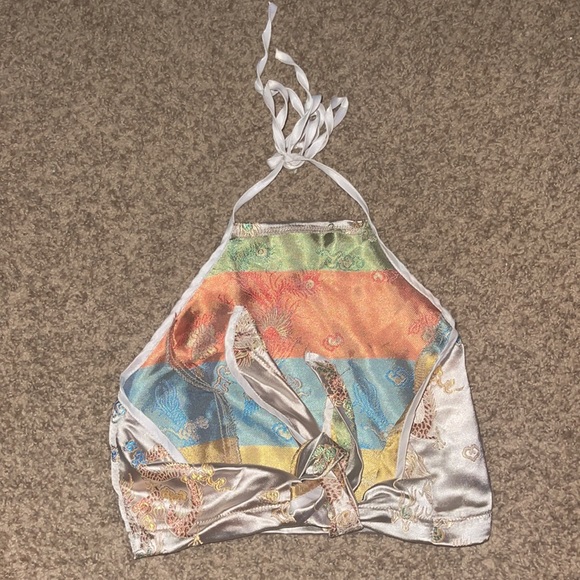 Satin Backless Halter Top - Picture 6 of 7